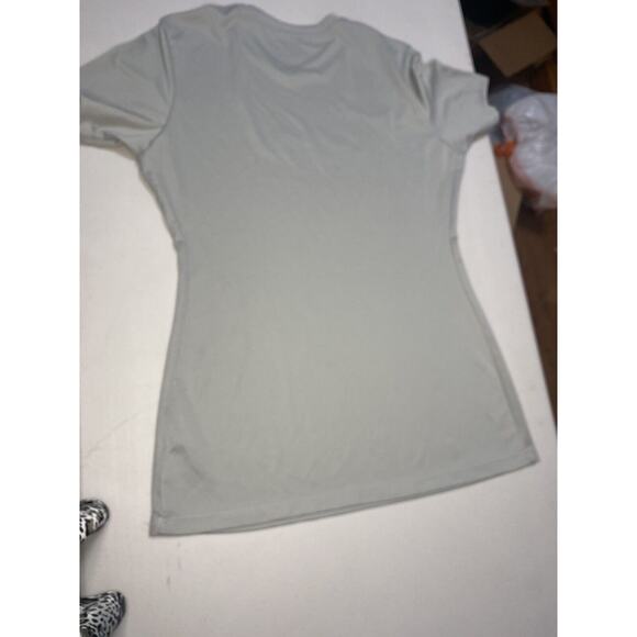 Nike Women’s Active Grey Shirt, Logo Swoosh, Dri Fit Short Sleeve , Size Medium - Picture 2 of 3
